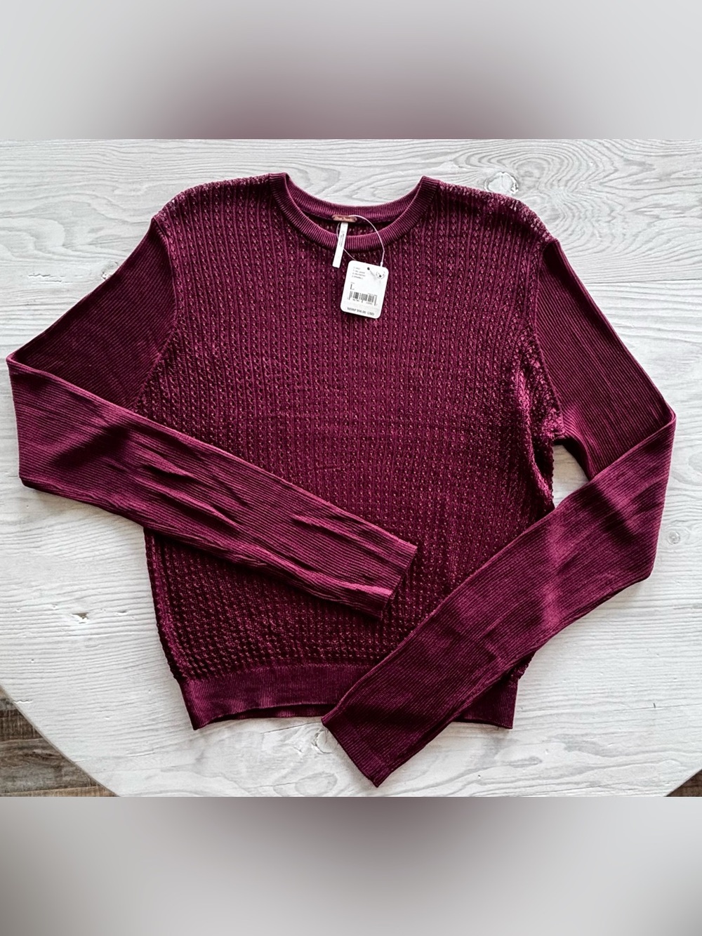 Free People H2O Crew Pullover Sweater Size Large NWT - Picture 3 of 6